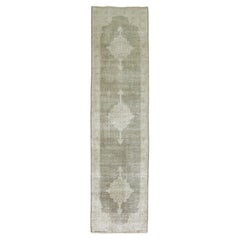 Zabihi Collection Worn Gray Vintage Turkish Runner