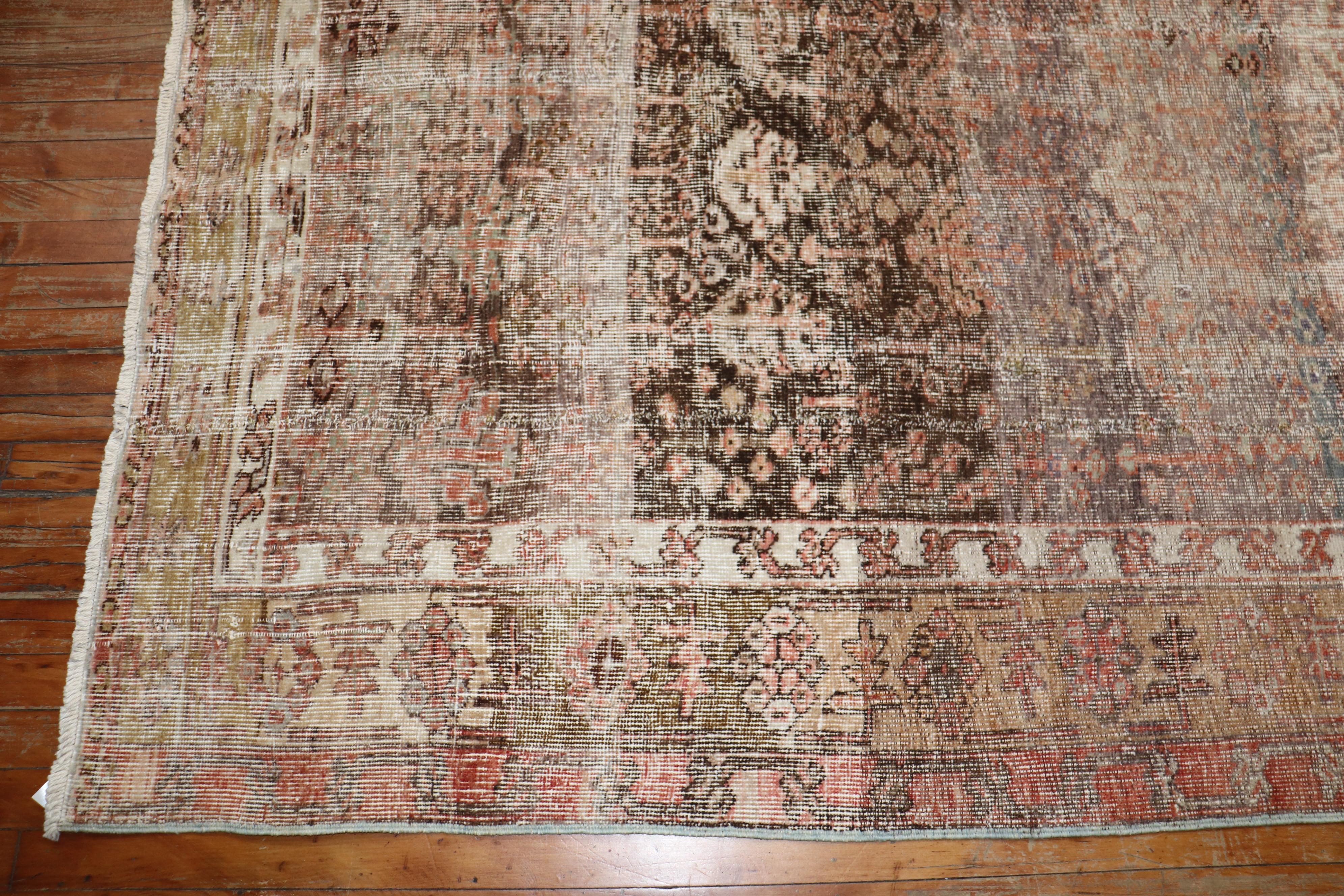 Zabihi Collection Worn Persian Corridor Size Rug For Sale 3