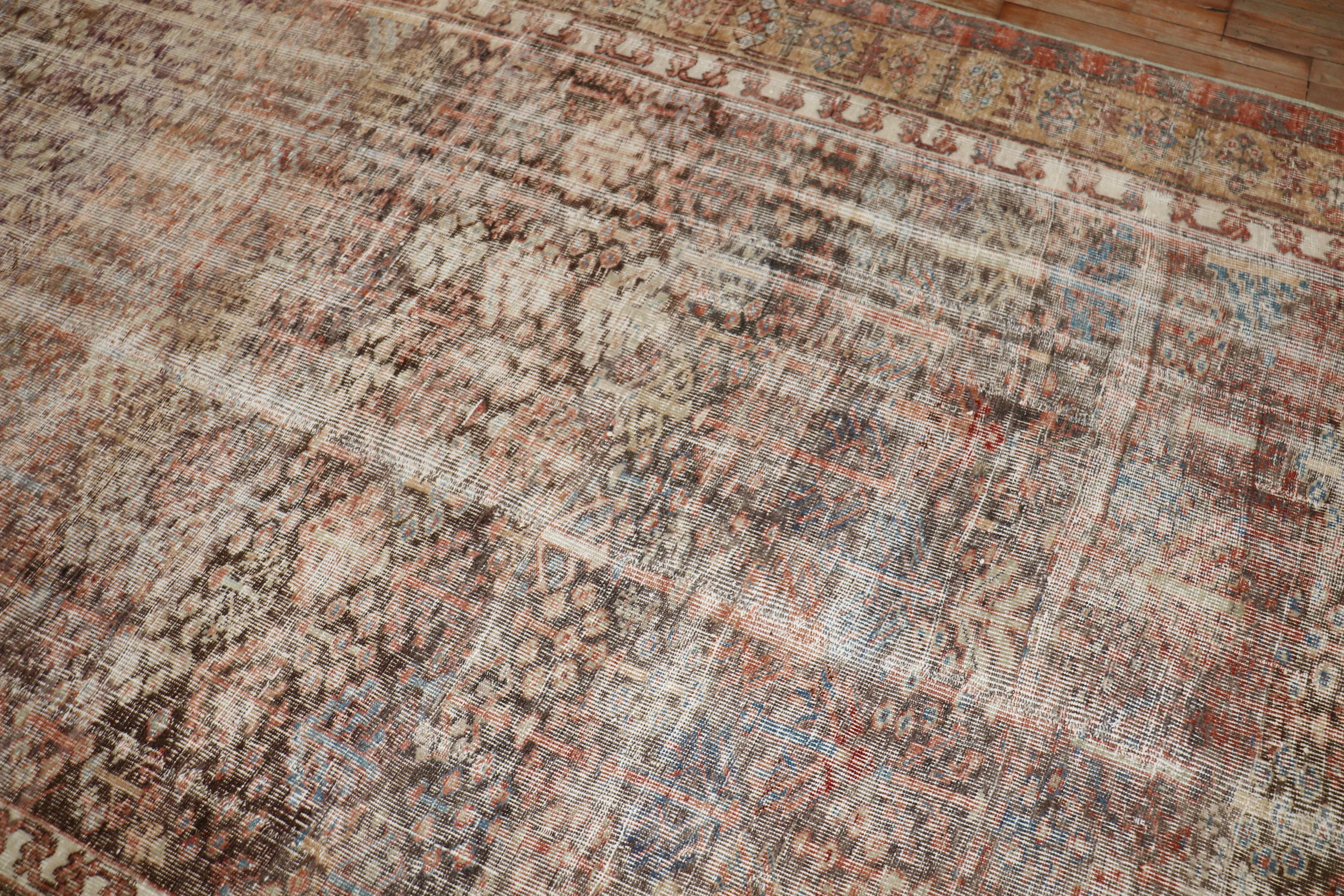 Zabihi Collection Worn Persian Corridor Size Rug For Sale 4