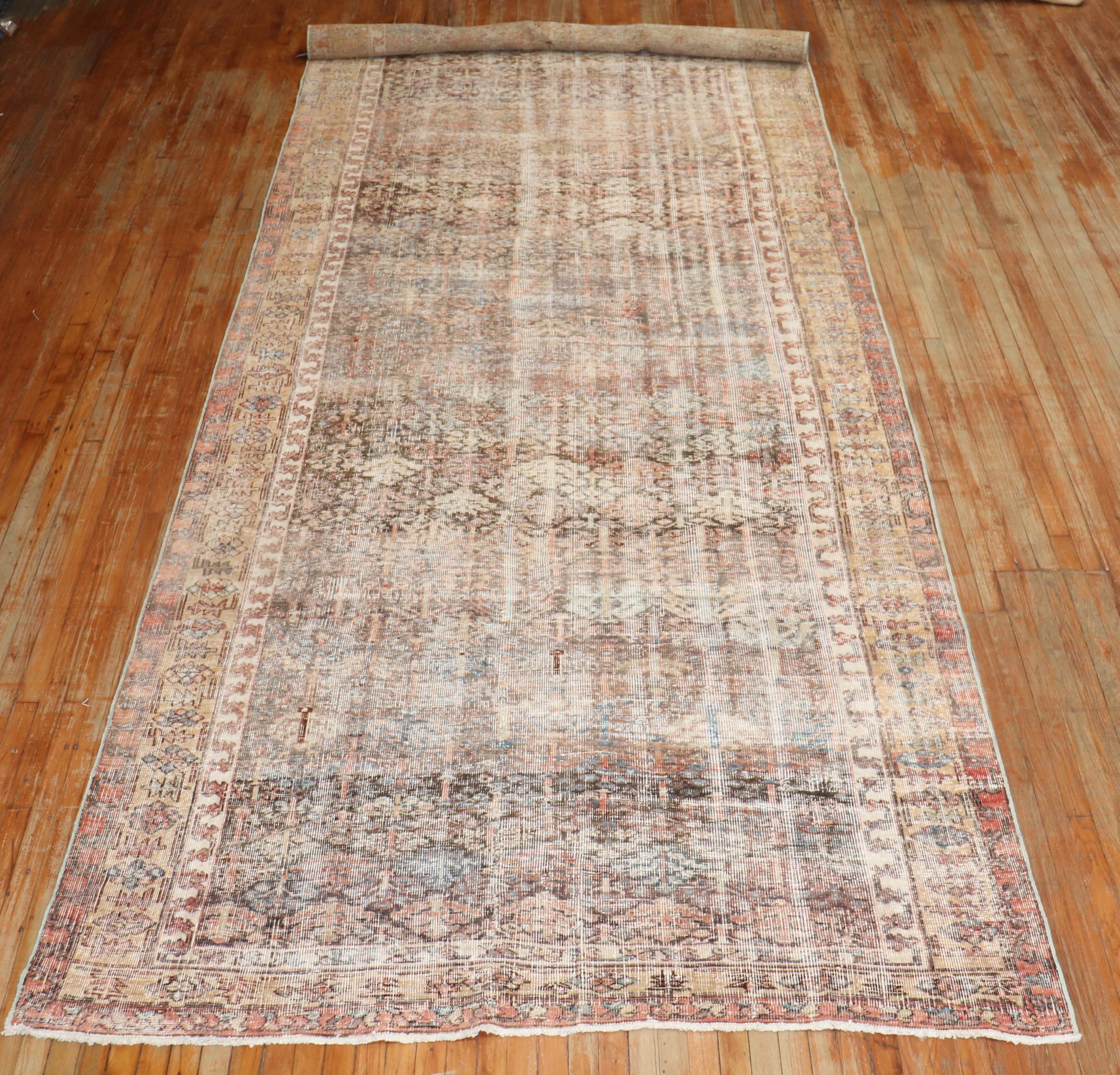 Malayer Zabihi Collection Worn Persian Corridor Size Rug For Sale