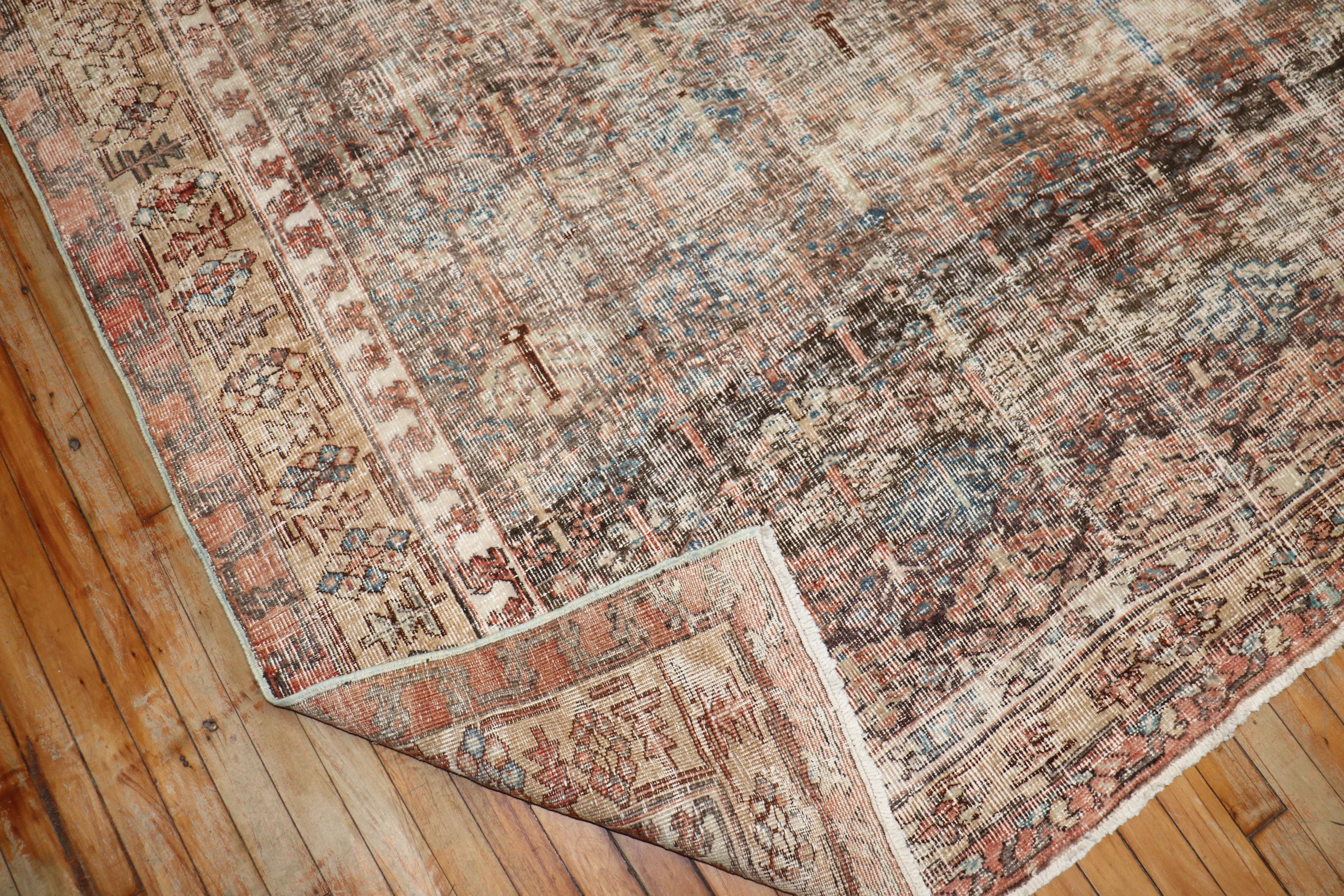 Zabihi Collection Worn Persian Corridor Size Rug In Distressed Condition For Sale In New York, NY