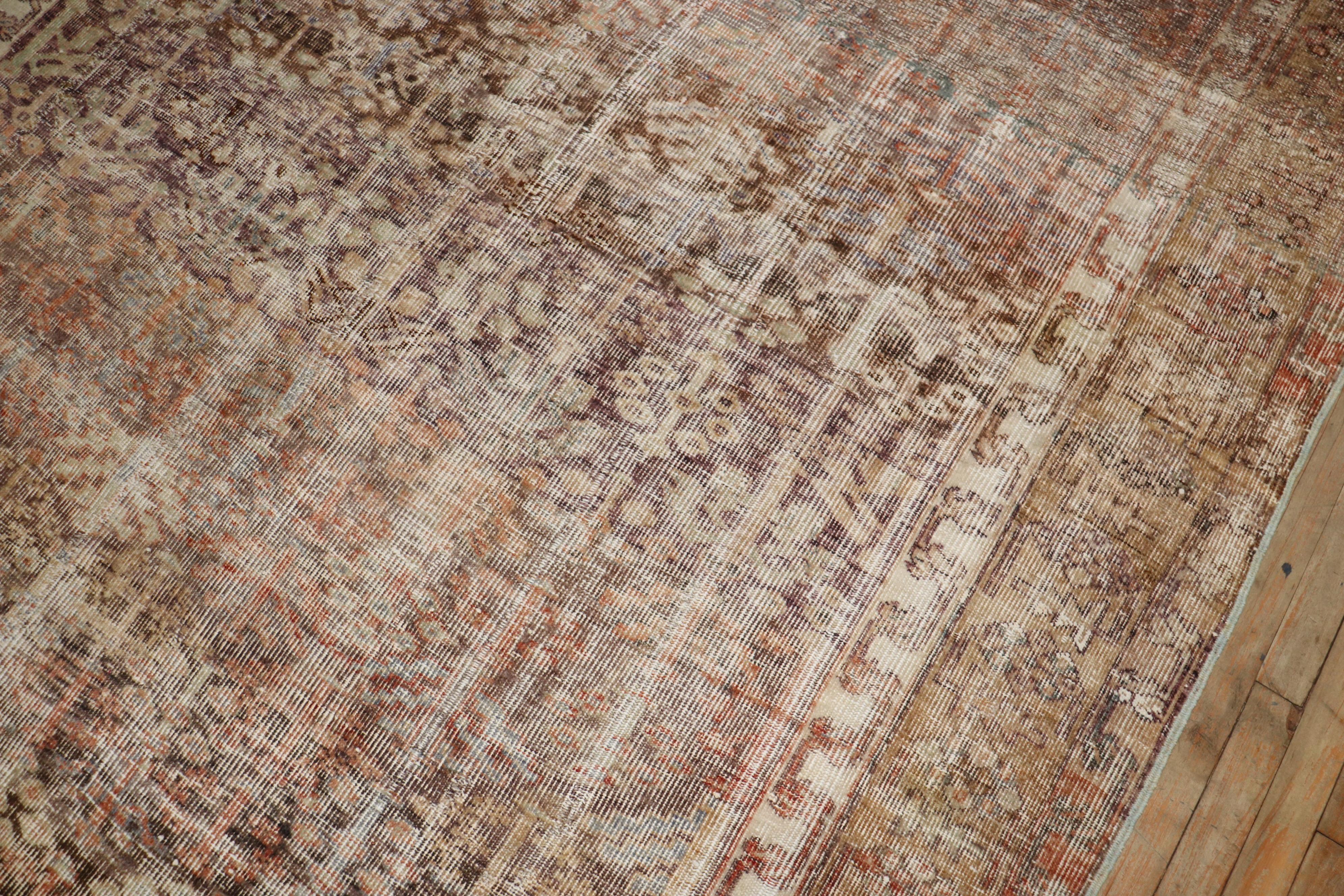 Zabihi Collection Worn Persian Corridor Size Rug For Sale 1
