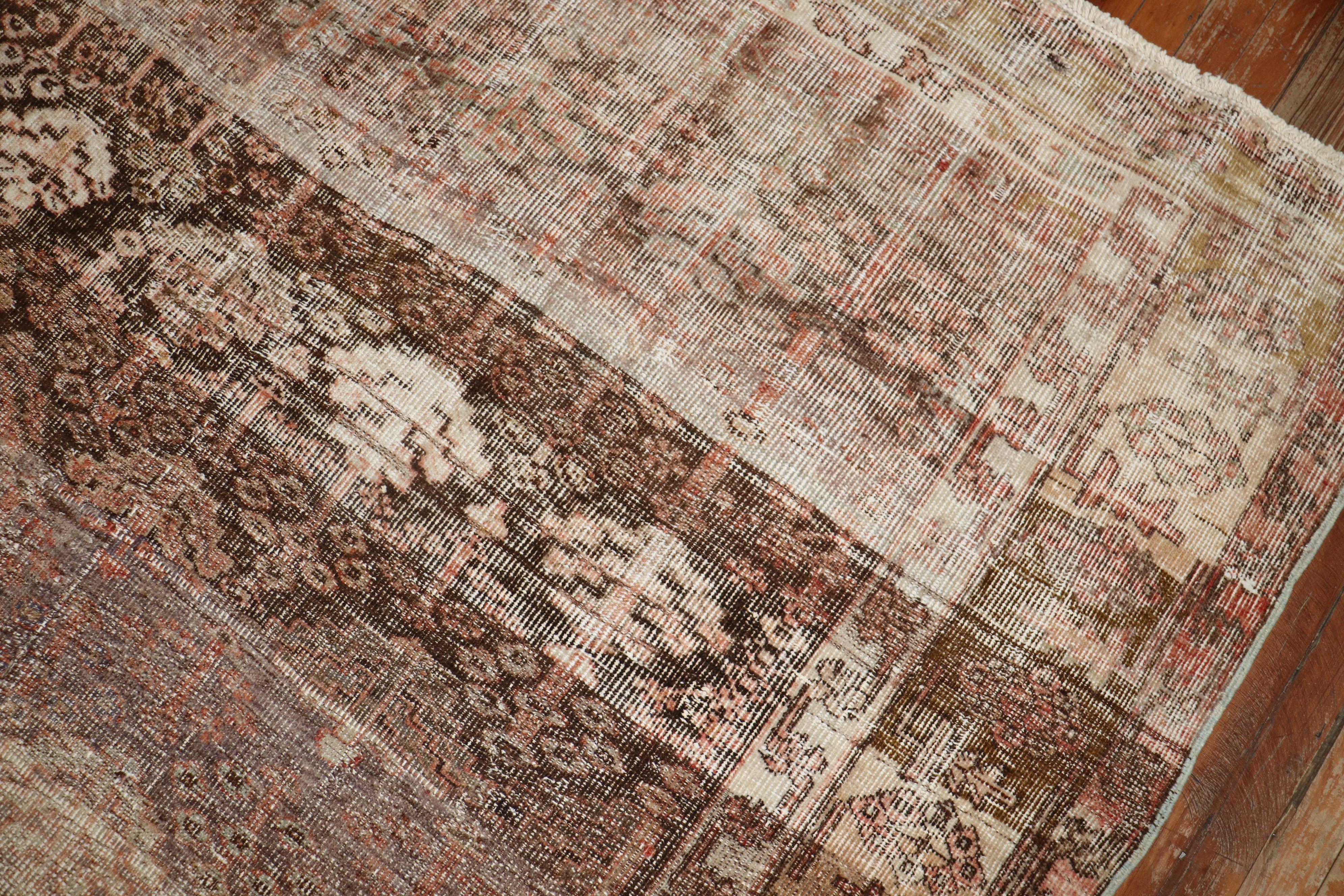 Zabihi Collection Worn Persian Corridor Size Rug For Sale 2