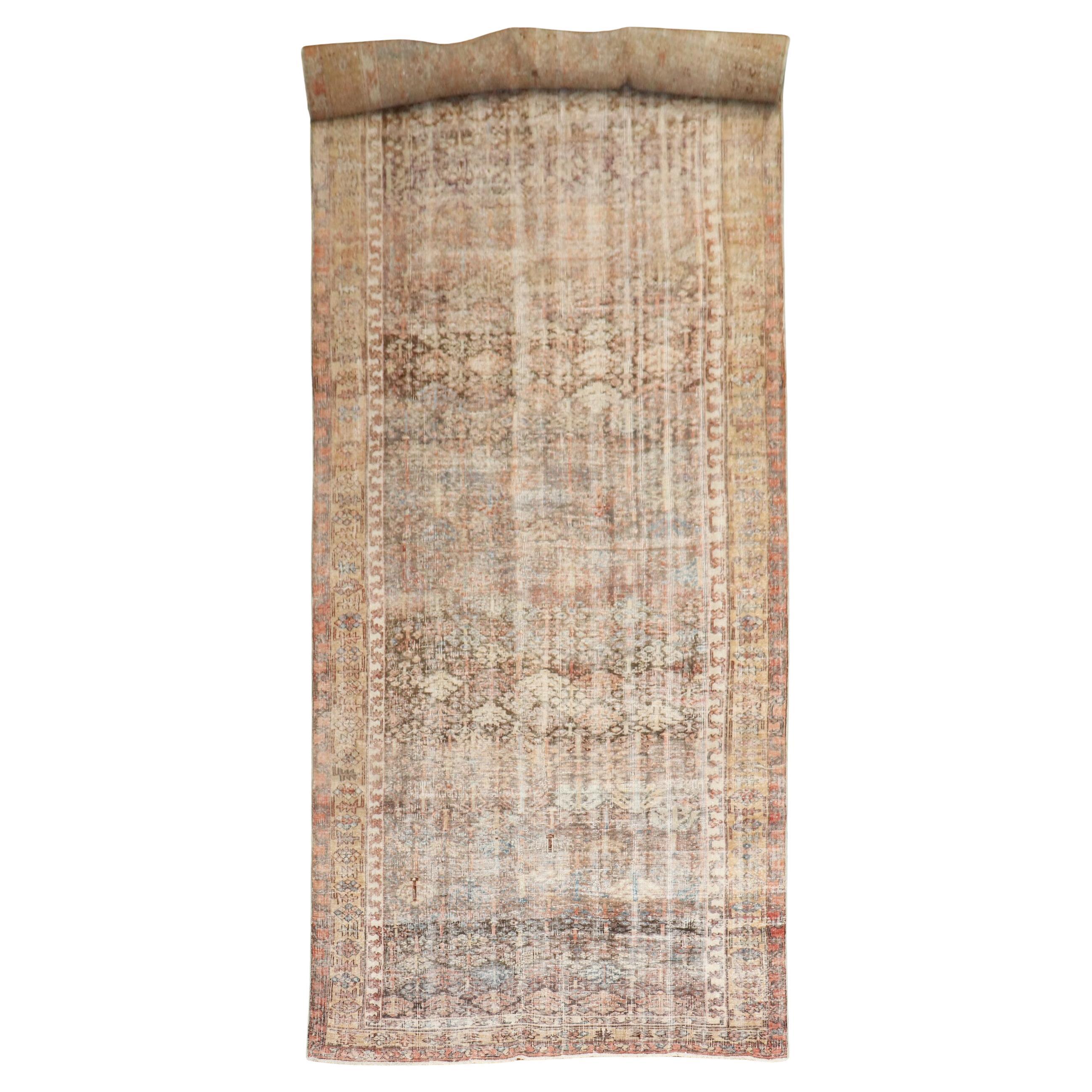Zabihi Collection Worn Persian Corridor Size Rug For Sale