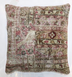 Zabihi Collection Worn Persian Kerman Rug Pillow