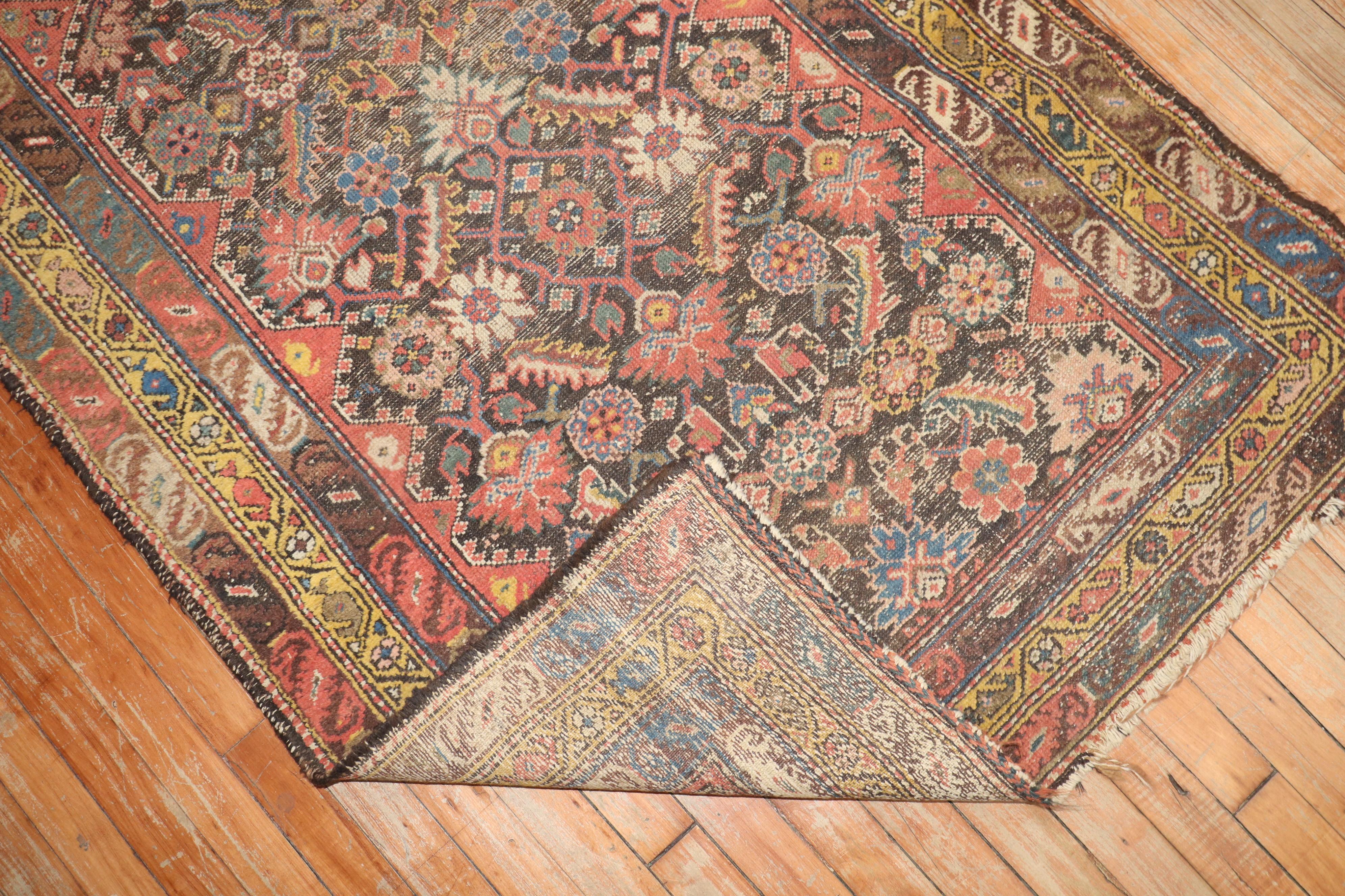 Zabihi Collection Worn Persian Runner In Fair Condition For Sale In New York, NY
