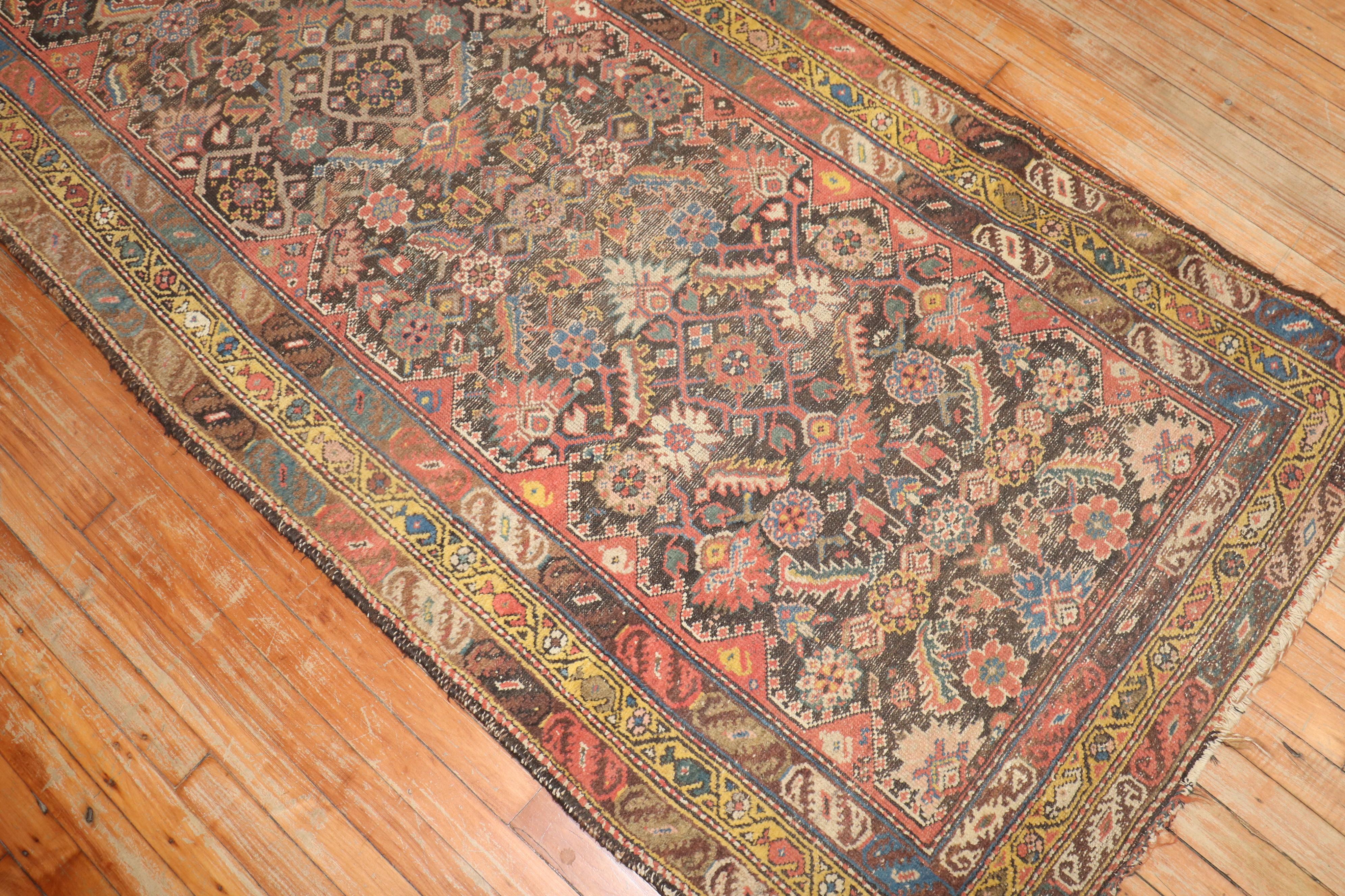 20th Century Zabihi Collection Worn Persian Runner For Sale