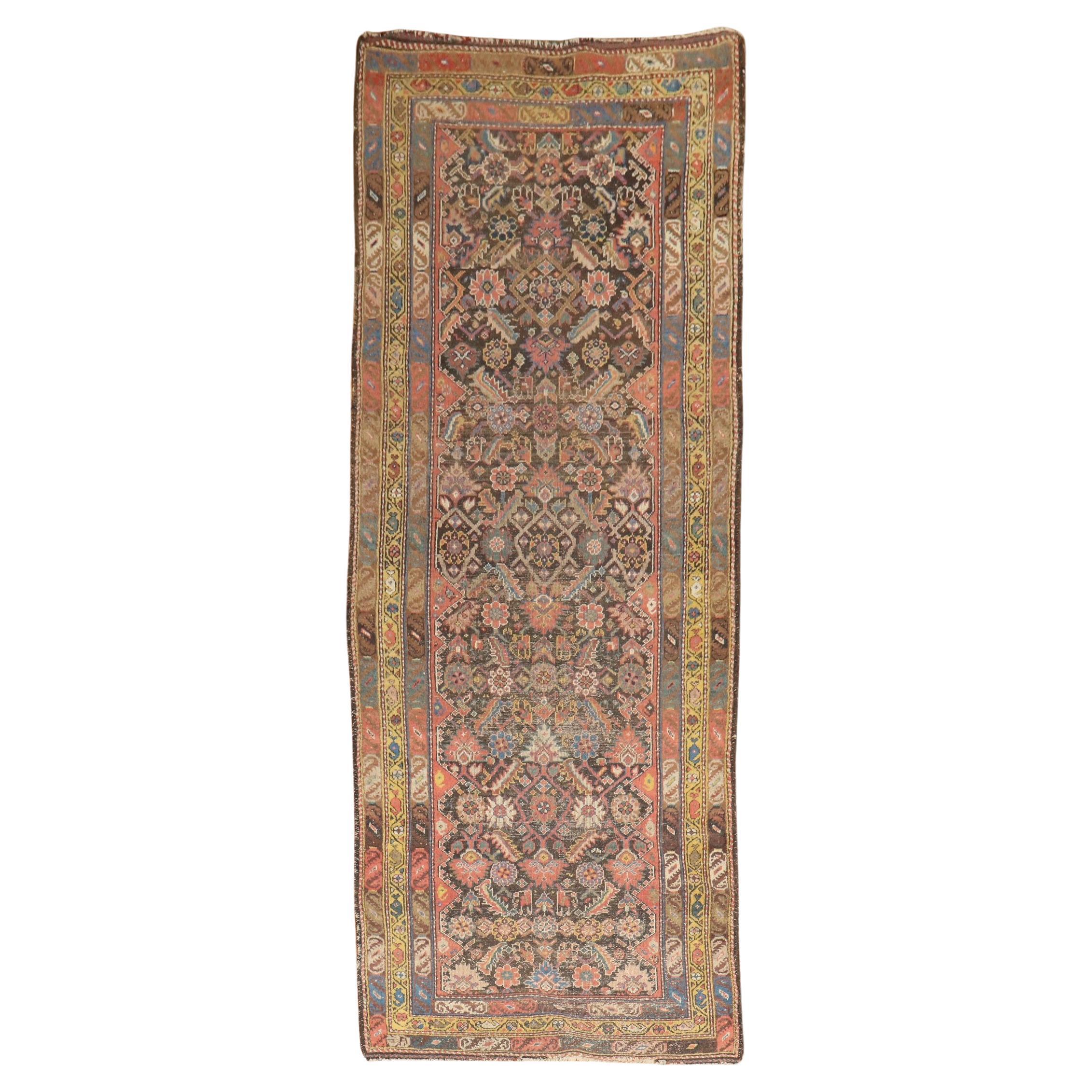 Zabihi Collection Worn Persian Runner For Sale
