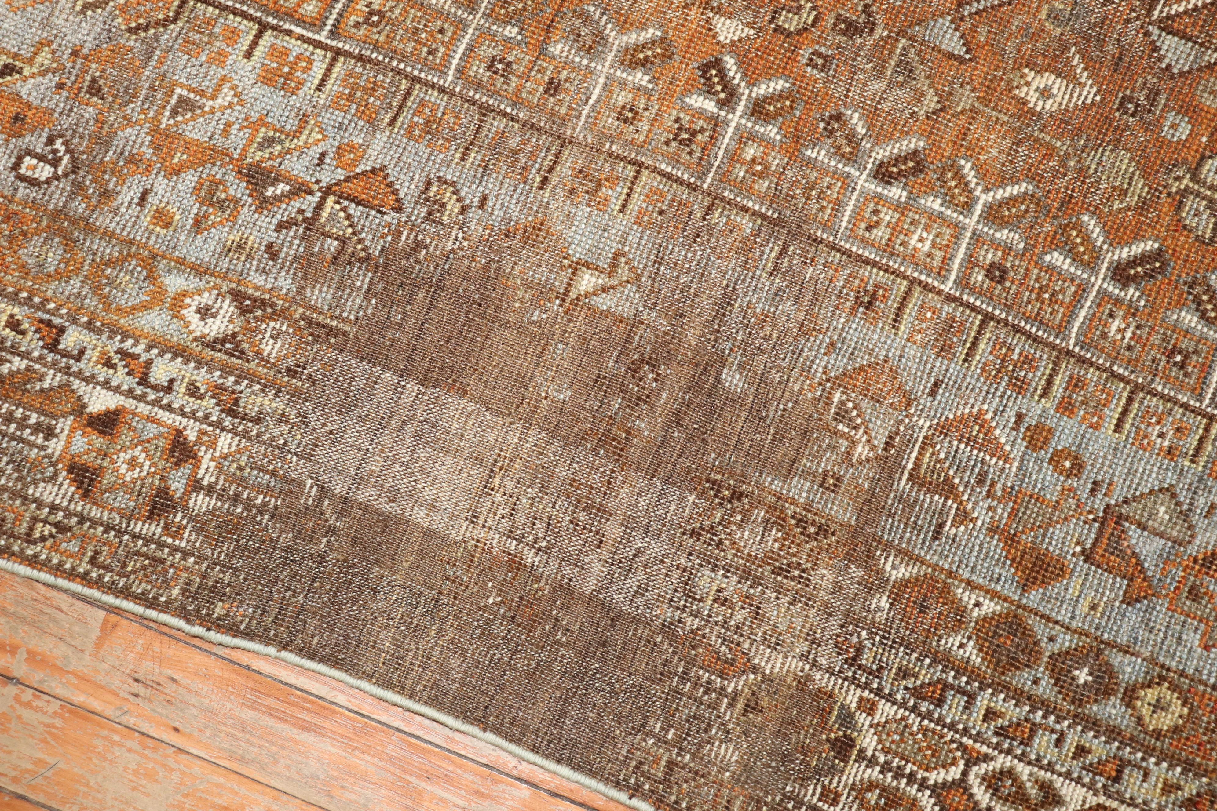 Zabihi Collection Worn Persian Tribal Shiraz Rug In Distressed Condition For Sale In New York, NY