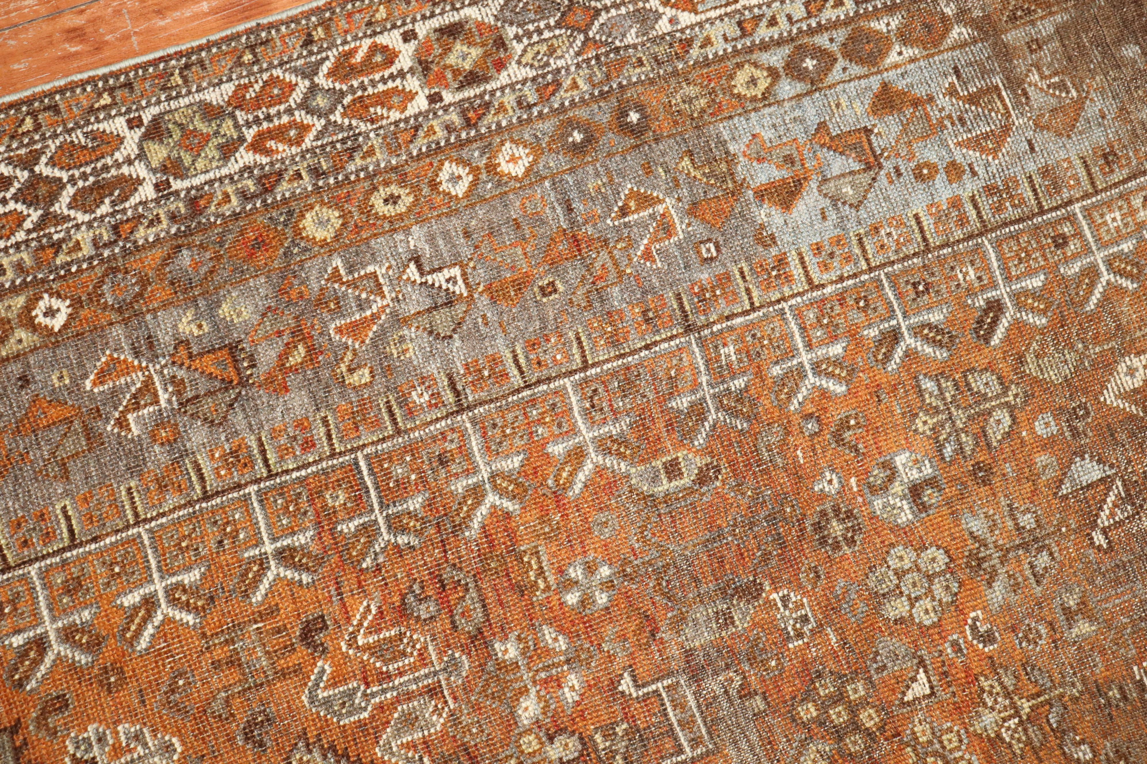Zabihi Collection Worn Persian Tribal Shiraz Rug For Sale 2