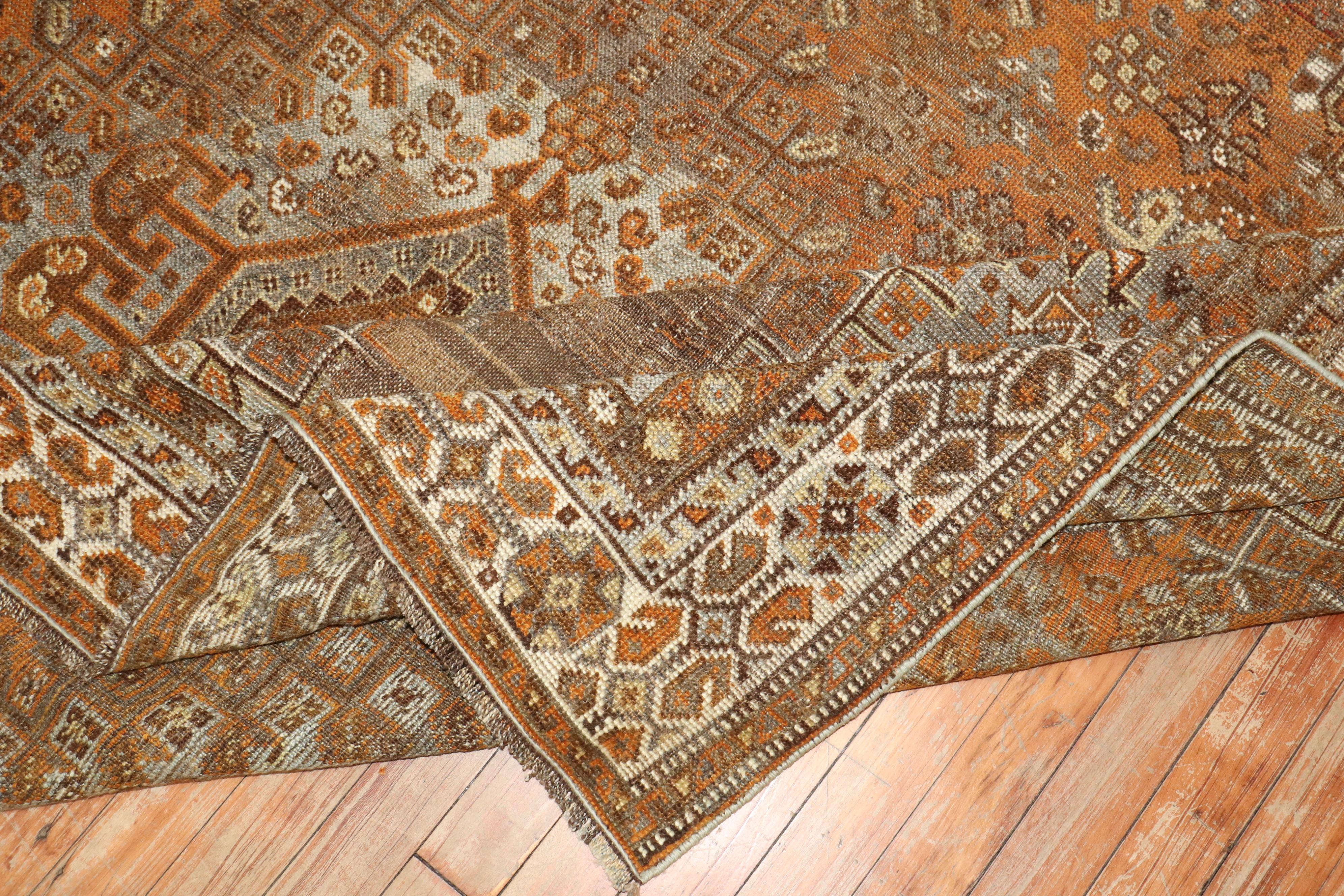 Zabihi Collection Worn Persian Tribal Shiraz Rug For Sale 3
