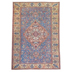 Zabihi Kollektion Großformatige blaue antike persische Bakhtiari-Kollektion  Teppich