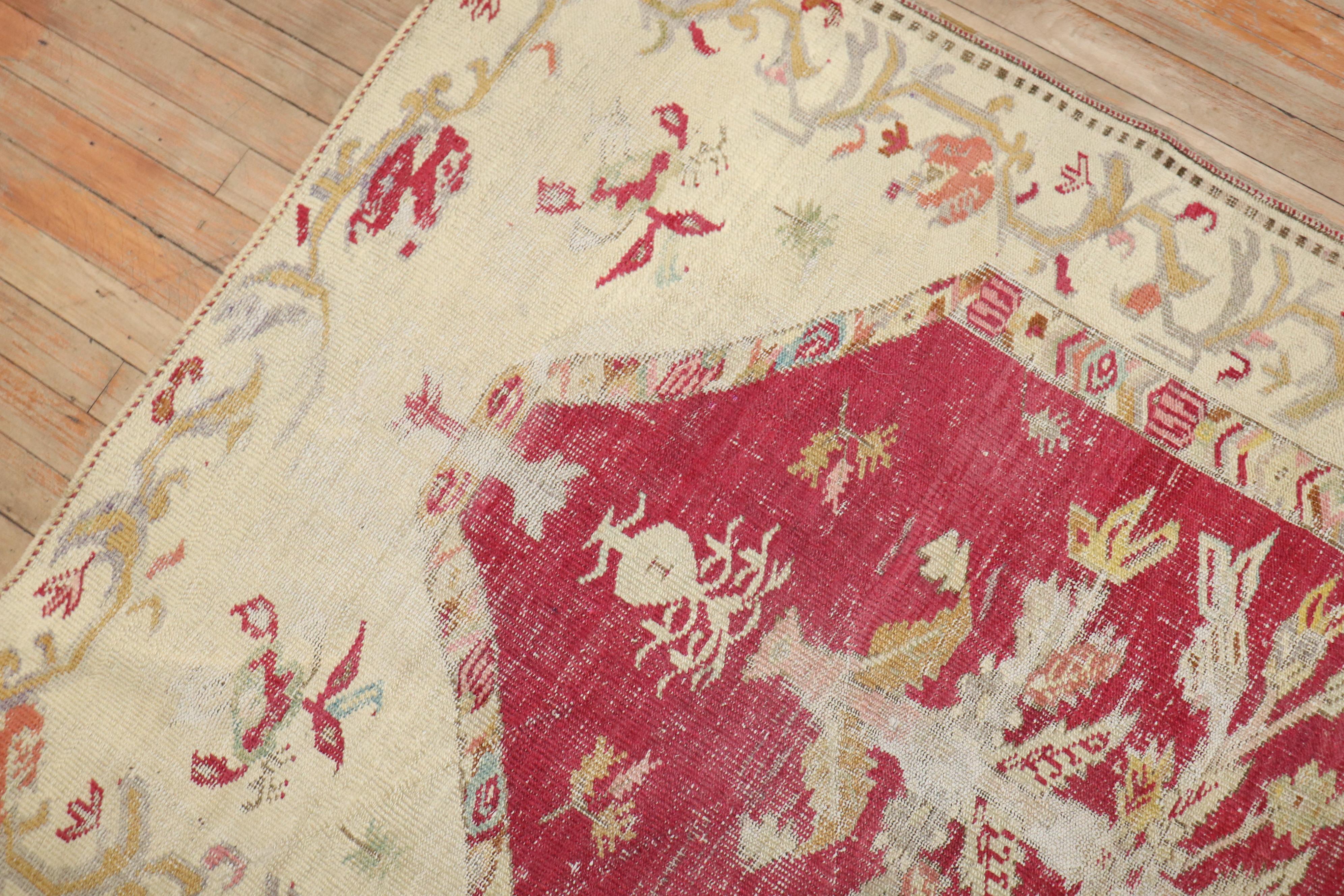 Zabihi Kollektion Antike türkische Ghiordes des späten 19. Jahrhunderts  Teppich im Zustand „Gut“ im Angebot in New York, NY