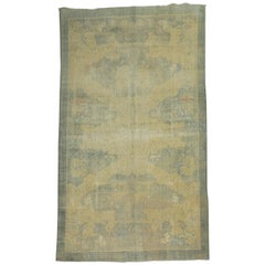 Türkischer Teppich aus der Zabihi-Kollektion, blau-cremefarben, mit Bildmotiven