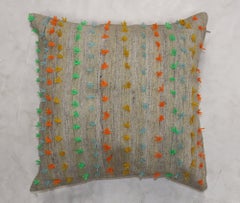 Zabihi Almohada Kilim de rayas modernas de lana de colores acampanados