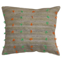 Retro Zabihi Colorful Flaring Wool Modern Striped Kilim Pillow