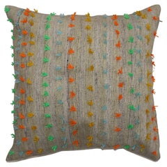 Retro Zabihi Colorful Flaring Wool Modern Striped Kilim Pillow