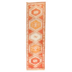 Zabihi Colorful Vintage Turkish Anatolian Runner, 2'10'' x 11'3''