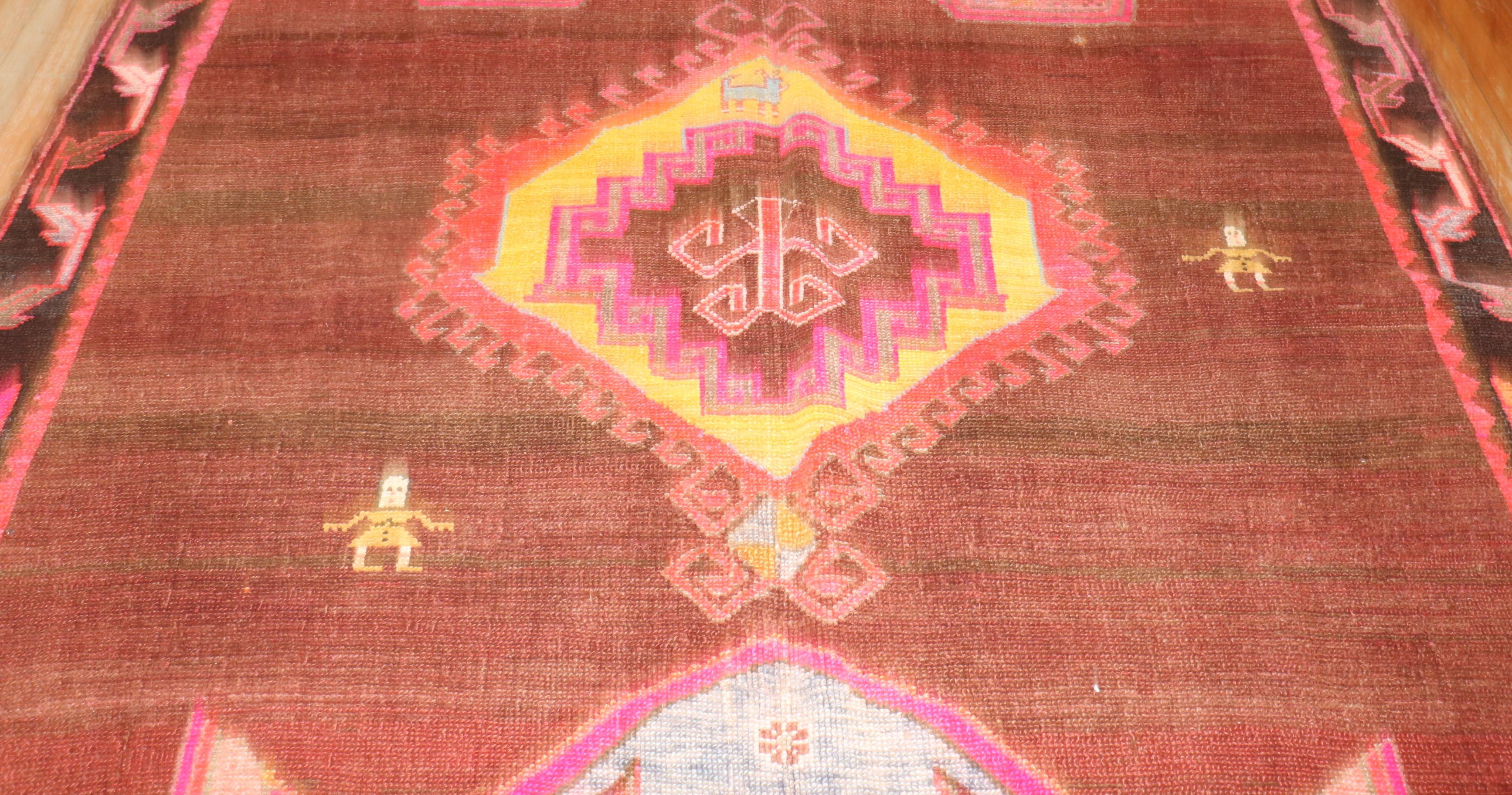 Zabihi Rug Collection Funky Turkish Gallery Rug For Sale 4