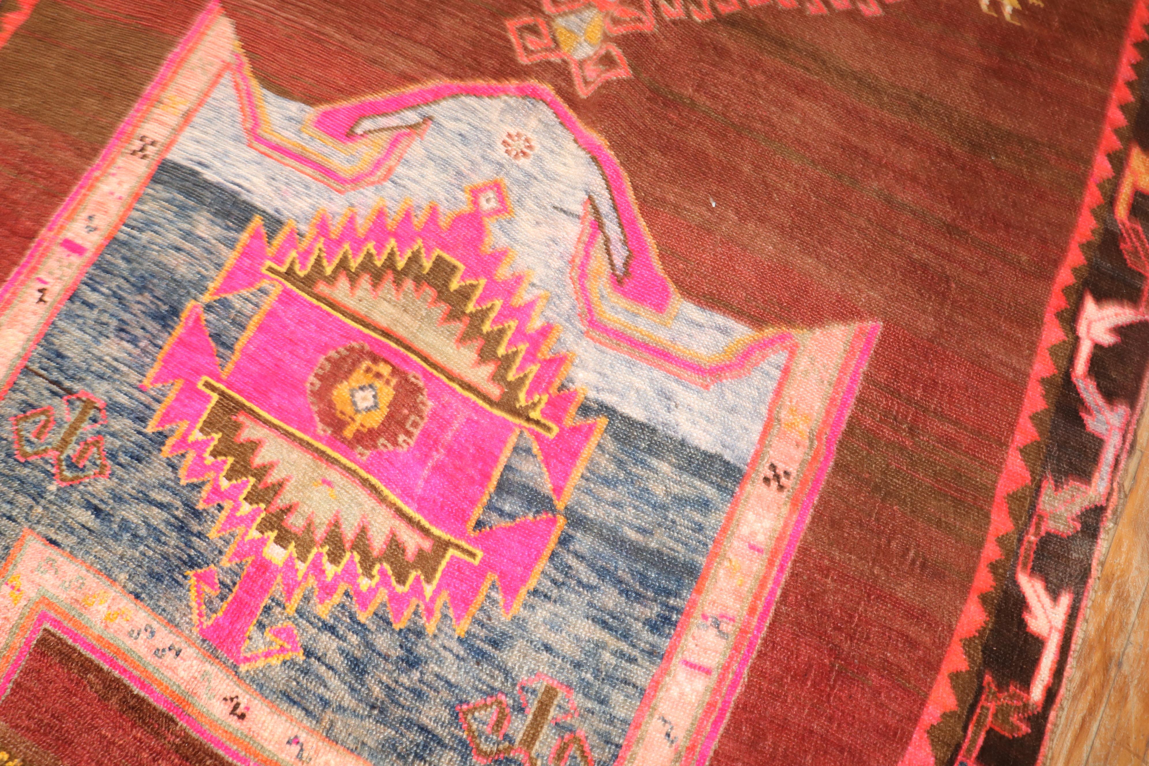 Wool Zabihi Rug Collection Funky Turkish Gallery Rug For Sale
