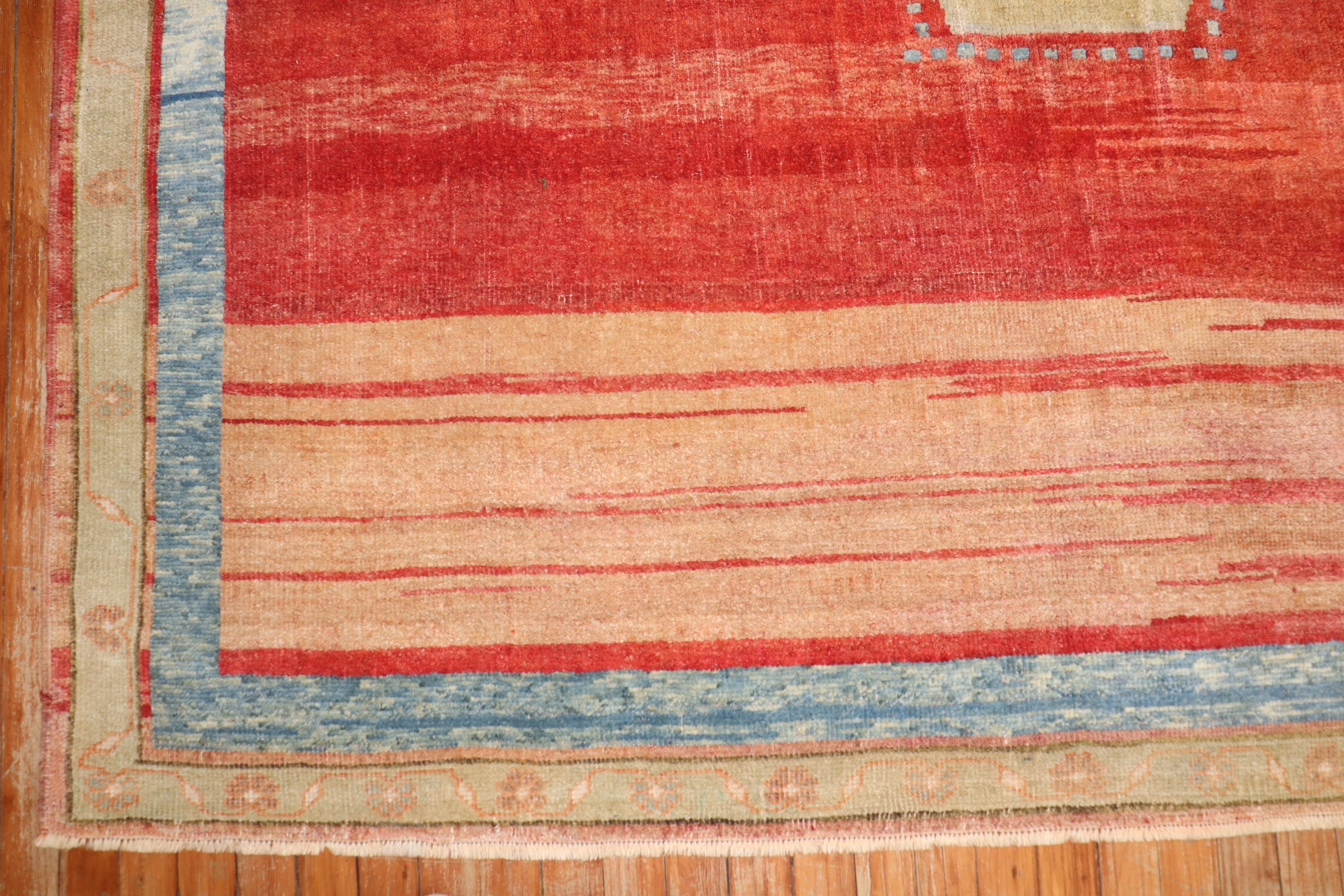 Zabihi Rug Collection Red Turkish Kars Rug Dated 1906 In Good Condition For Sale In New York, NY