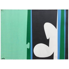 Zabitz 1960s Op-Art Abstract Painting