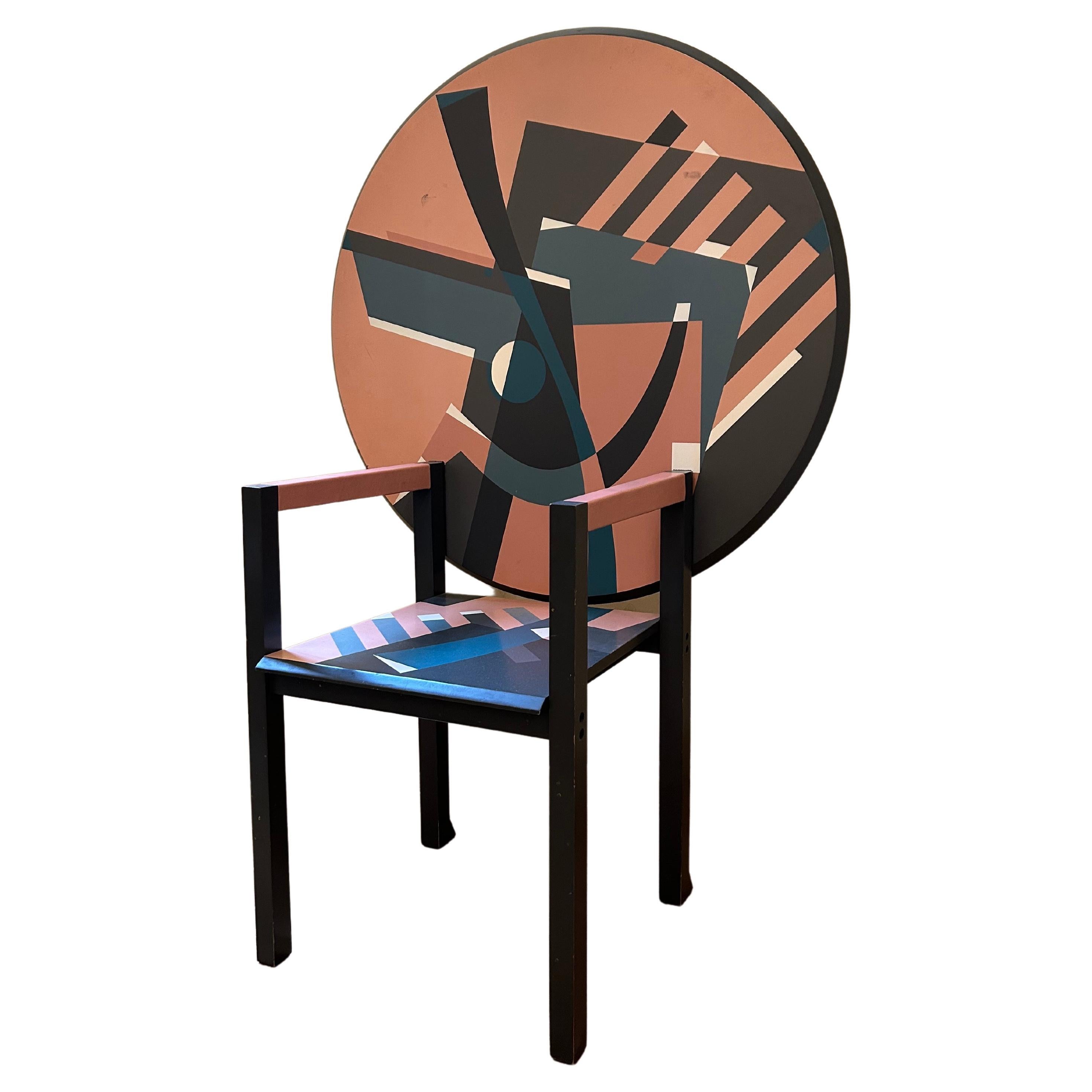 Zabro Table Chair by Alessandro Mendini for Division Nuova Alchimia, 1980s For Sale