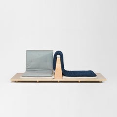 Zabuton-Sofa, handgefertigter japanischer Futon auf modularem Ahornrahmen, Kvadrat