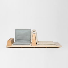 Zabuton-Sofa, handgefertigter japanischer Futon auf modulalem Ahornrahmen, Kvadrat