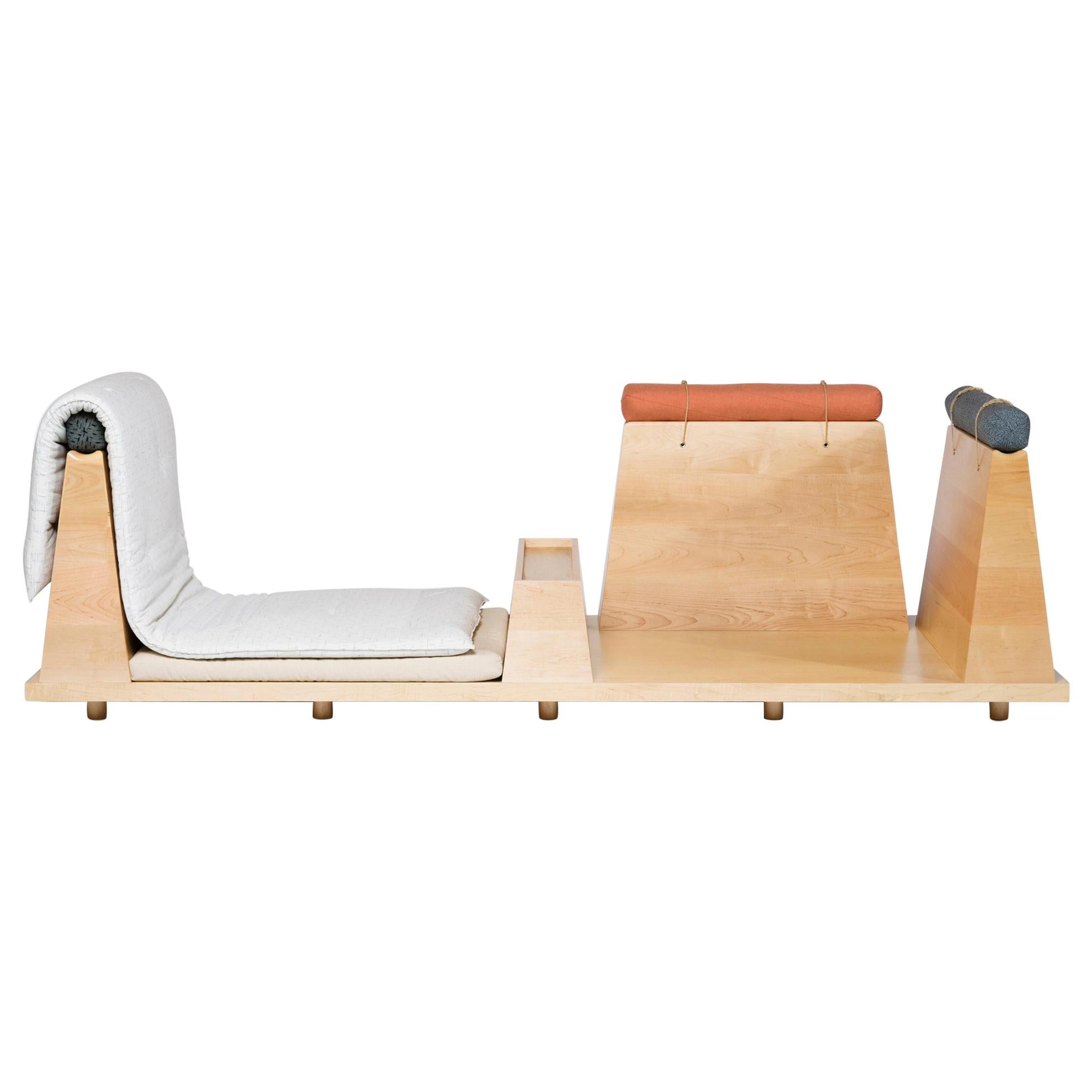 Zabuton Sofa, Handmade Japanese Futon on Modular Maple Frame, Kvadrat