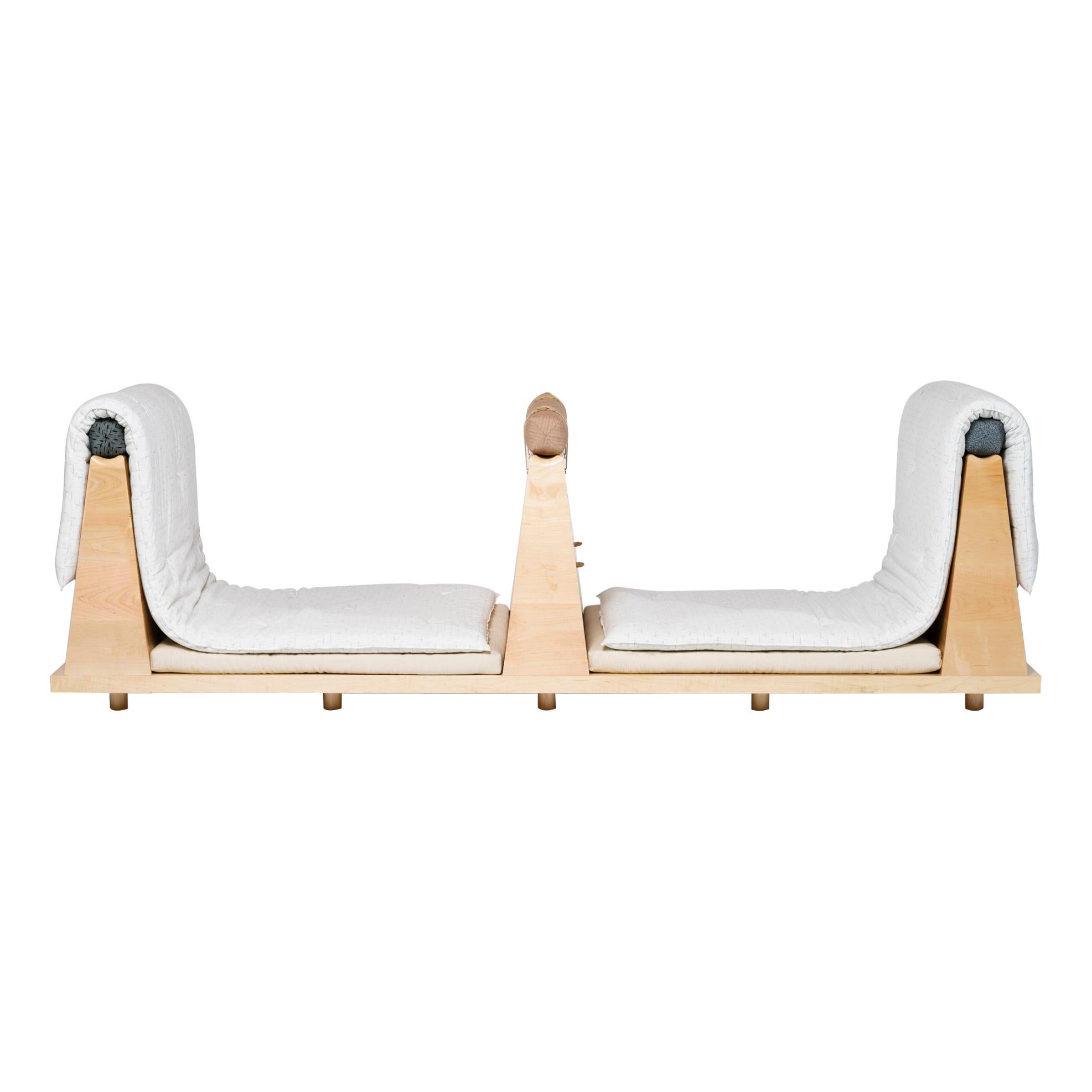 Zabuton Sofa, Handmade Japanese Futon on Modular Maple Frame, Kvadrat