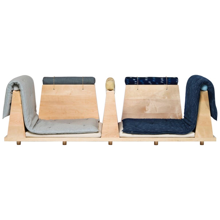 Zabuton Sofa, Handmade Japanese Futon on Modular Maple Frame, Kvadrat