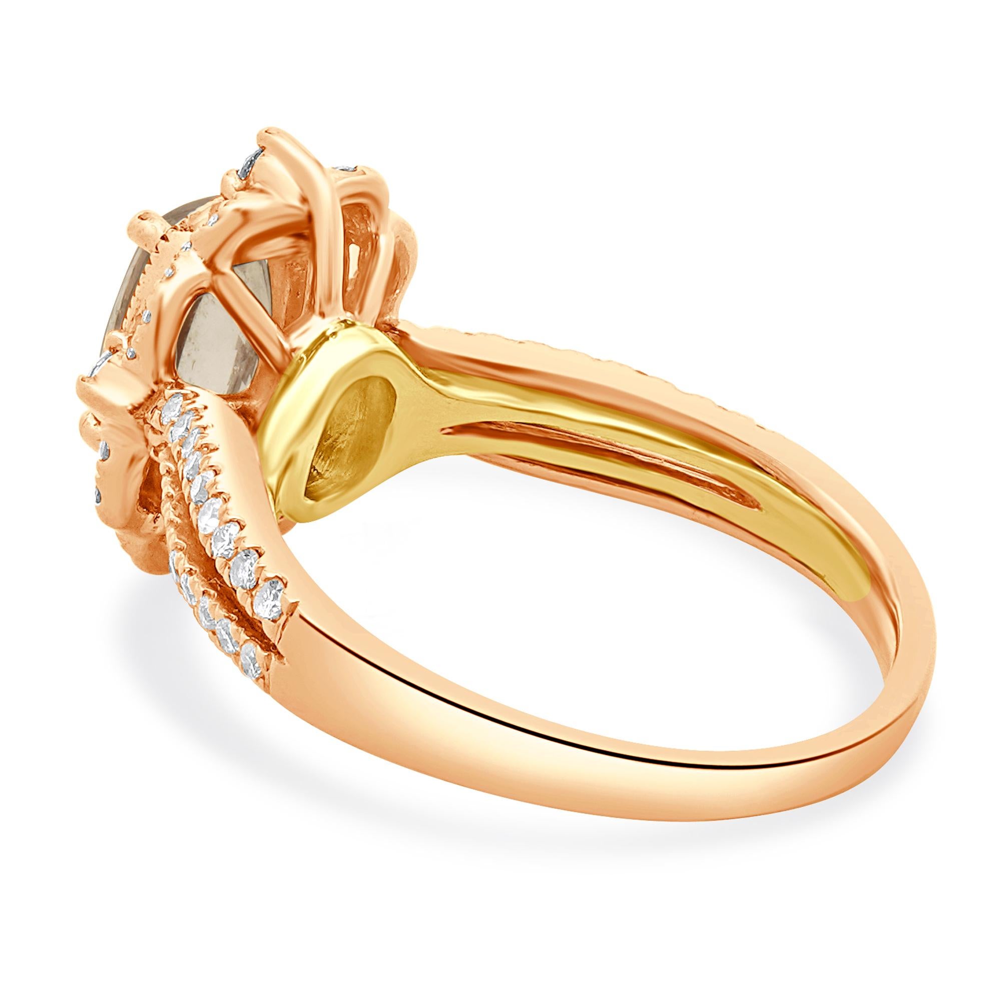 Anello Zac Posen in oro rosa 14 carati con morganite e diamanti In condizioni ottime in vendita a Scottsdale, AZ