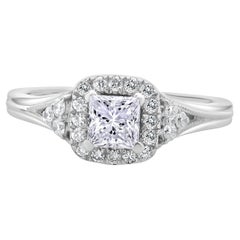 Zac Posen Verlobungsring aus 14 Karat Weißgold mit Diamant im Prinzessinnenschliff