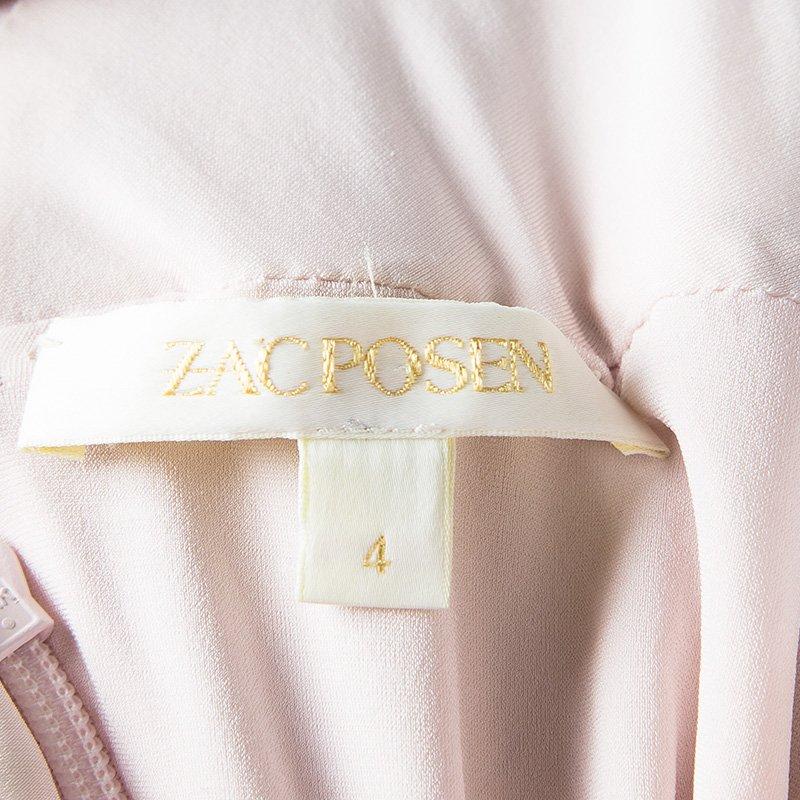 Zac Posen Blush Pink Knit Draped Cord Detail Sleeveless Gown S In Good Condition In Dubai, Al Qouz 2