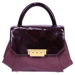 Bolso de asa superior Zac Posen Eartha de piel morado oscuro Bolso de asa superior Zac Posen Eartha de piel morado oscuro