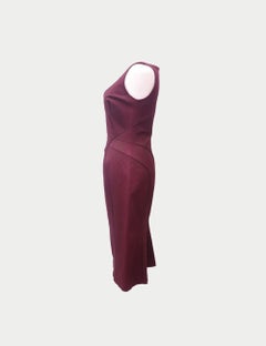Zac Posen Burgundy Structured Bodice Dress - EU 40