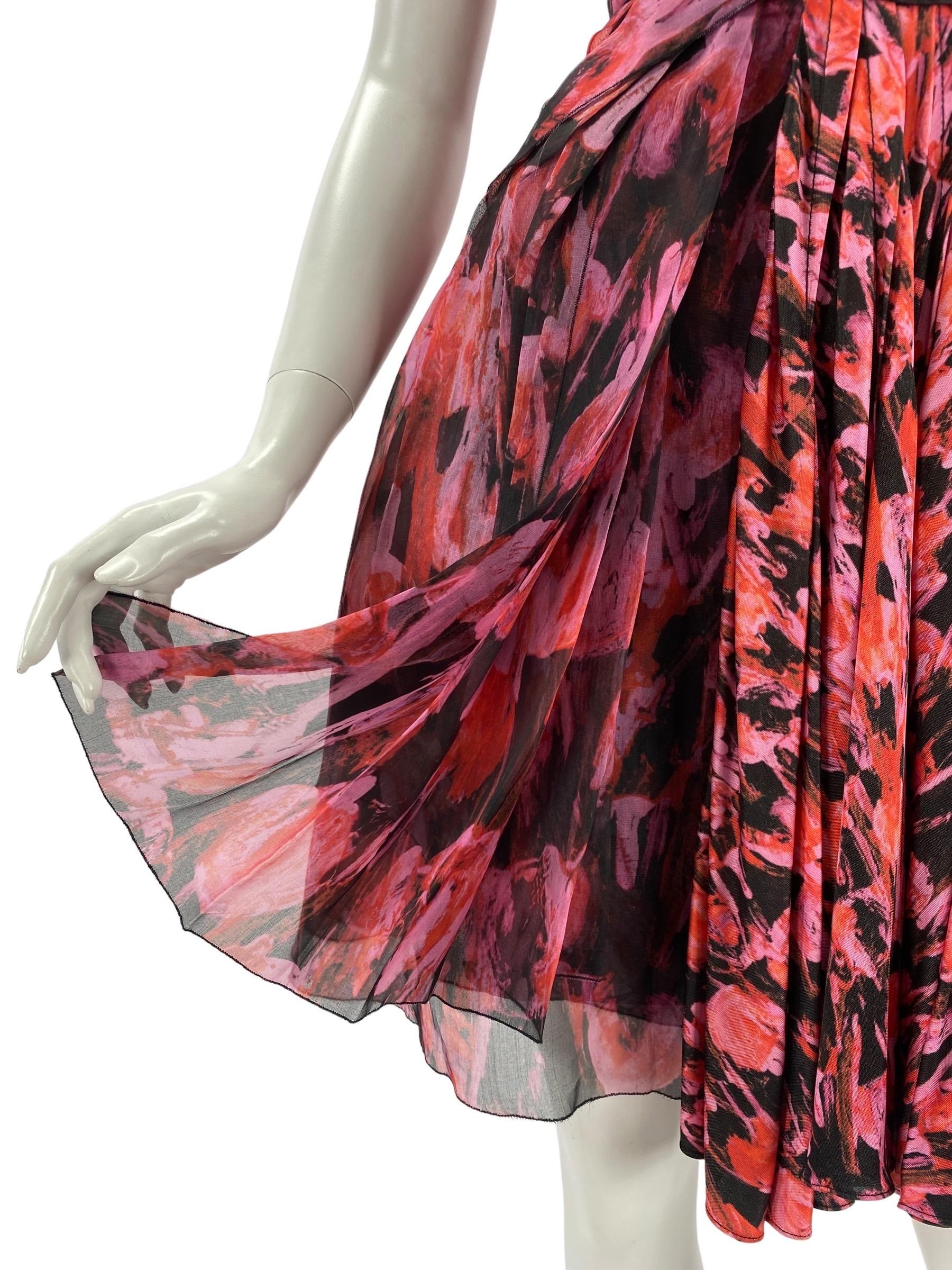 Zac Posen Floral Print Pink Dress as seen on magazine cover size 6 In New Condition In Montgomery, TX