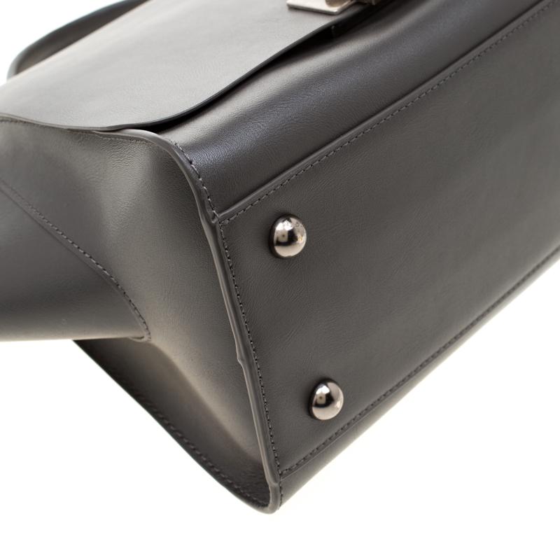 Zac Posen Grey Leather Eartha Iconic Core Top Handle Bag 5