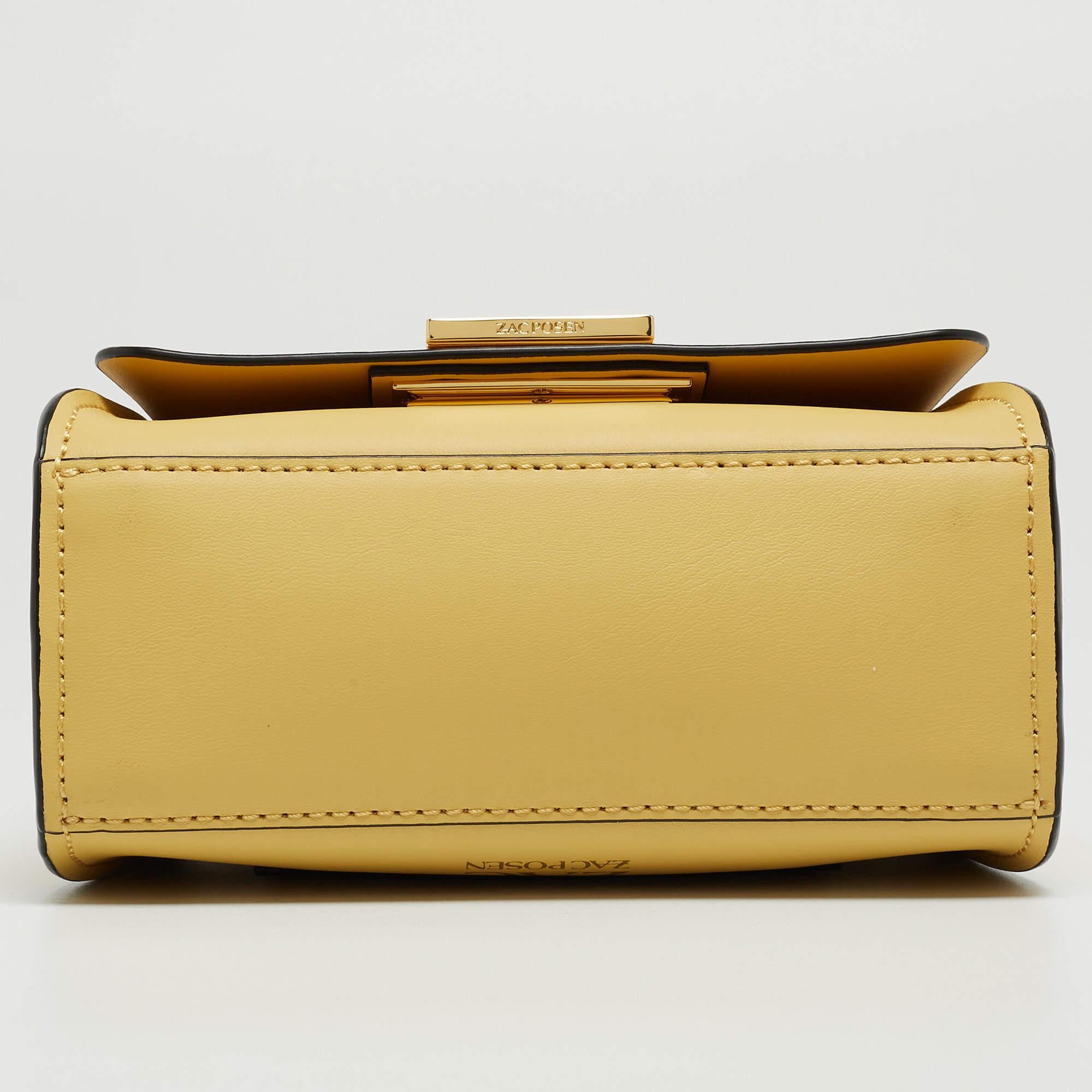 Zac Posen Light Yellow Leather Mini Eartha Belt Bag For Sale 7