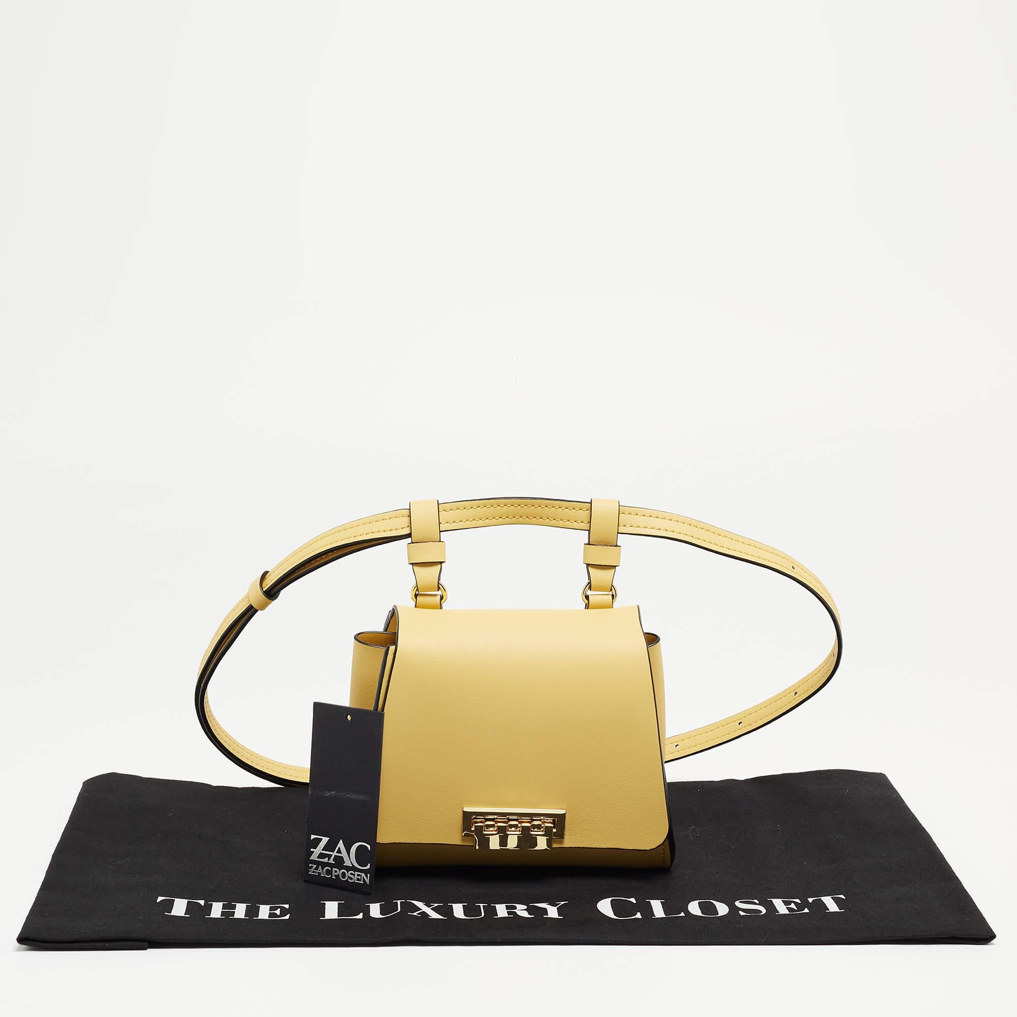 Zac Posen Light Yellow Leather Mini Eartha Belt Bag For Sale 8