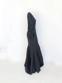 Zac Posen long sleeve black gown