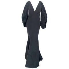 Zac Posen long sleeve black gown