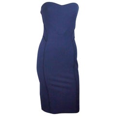 Zac Posen Navy Strapless Bodycon Dress w/ Navy Lining - 4 - NWT