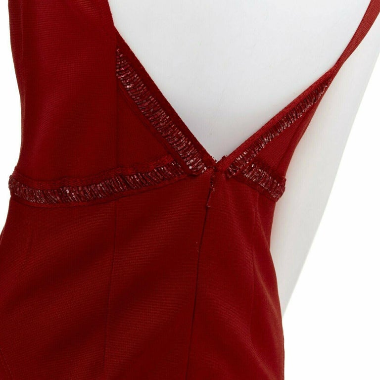 ZAC POSEN red bead embellished waist open back stretch flared hem ball gown  M at 1stDibs | zac posen red dress, ball gown reference, embellished waist  dress