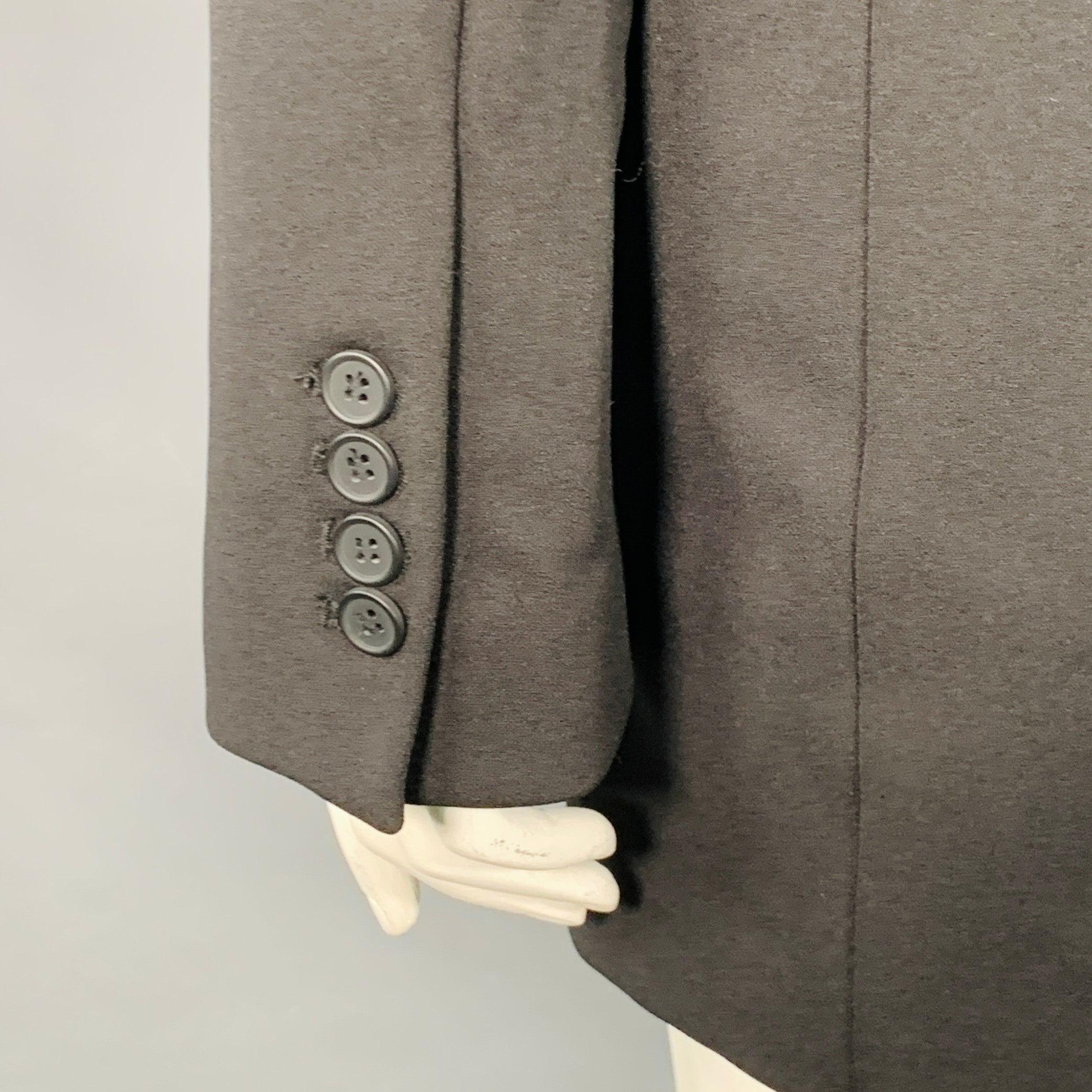Donna Zac Posen Taglia 12 Giacca Blazer con colletto a scialle in misto poliestere nero con un solo bottone in vendita