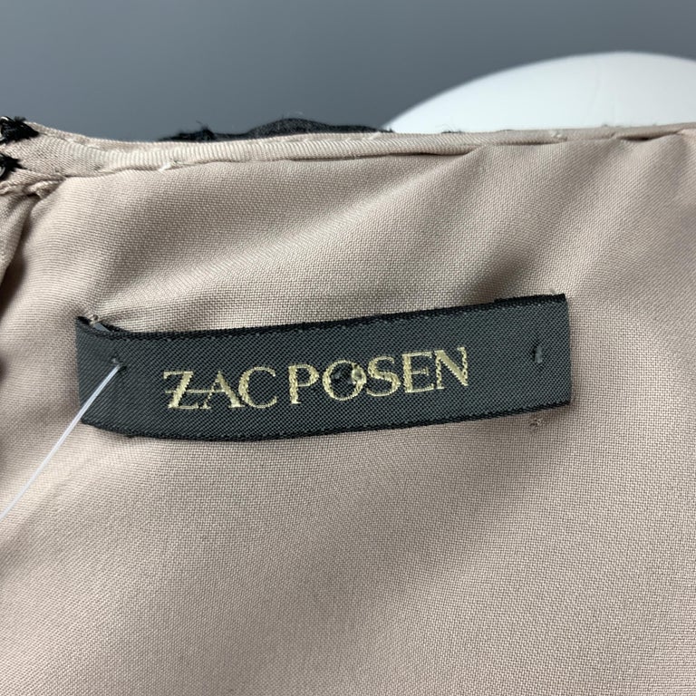 ZAC POSEN Size 6 Fuchsia Black Floral Dress main image 0
