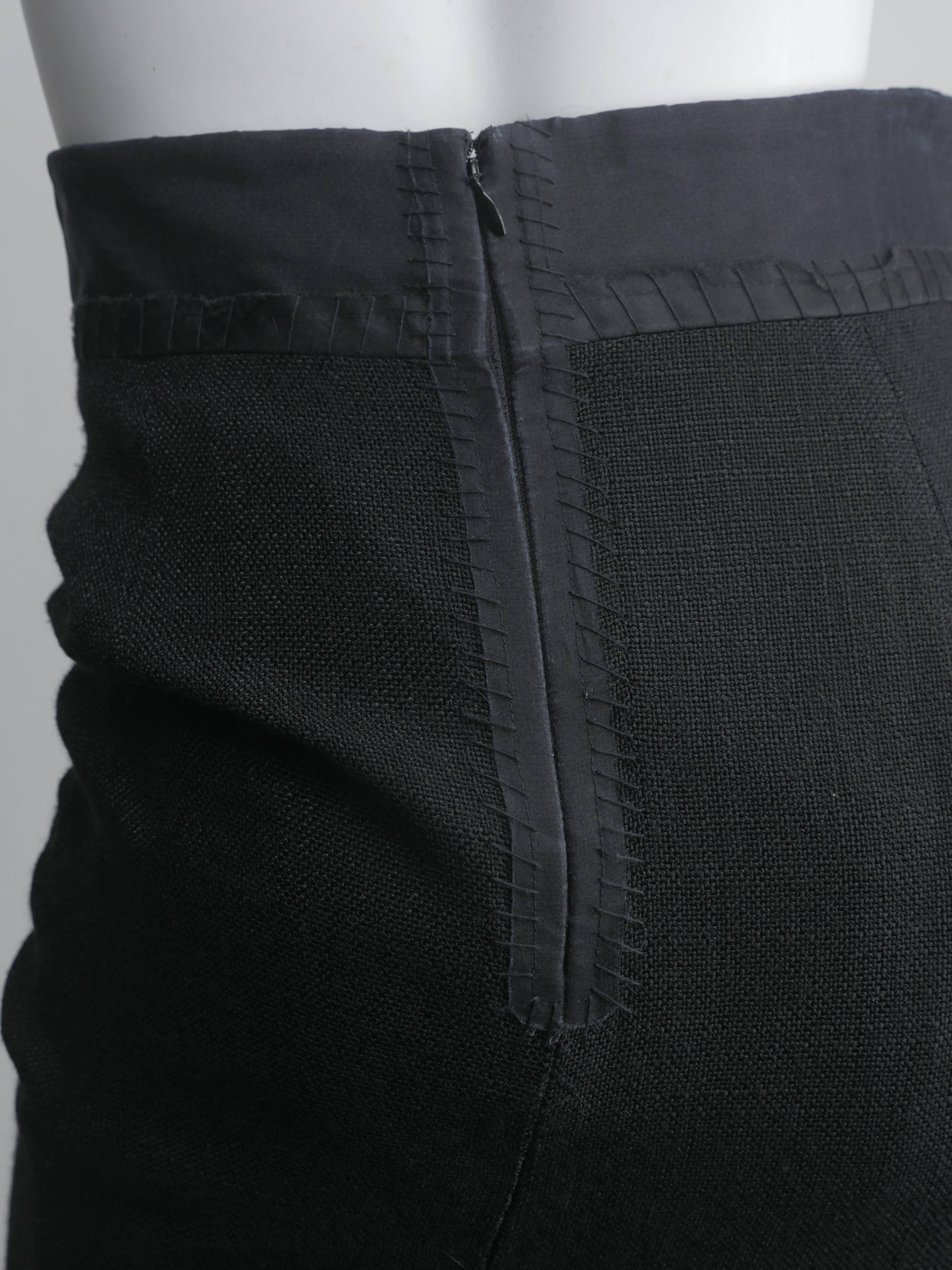 Women's or Men's Zac Posen Size 6 Black Linen Pencil Skirt