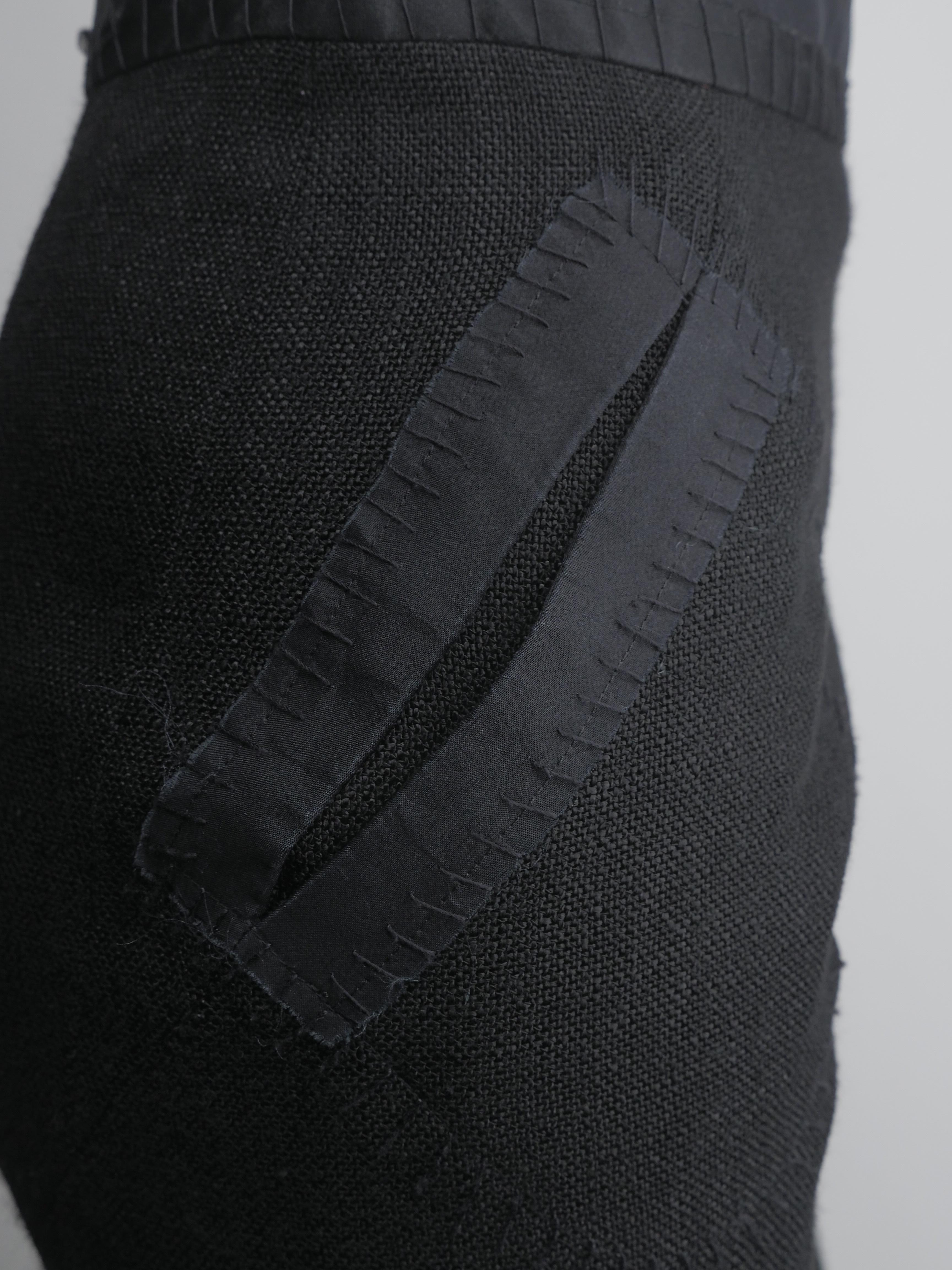 Zac Posen Size 6 Black Linen Pencil Skirt 2
