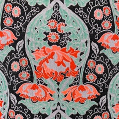 ZAC POSEN Größe 8 Grünes ärmelloses Kleid aus mehrfarbiger Baumwollmischung mit Wandteppich